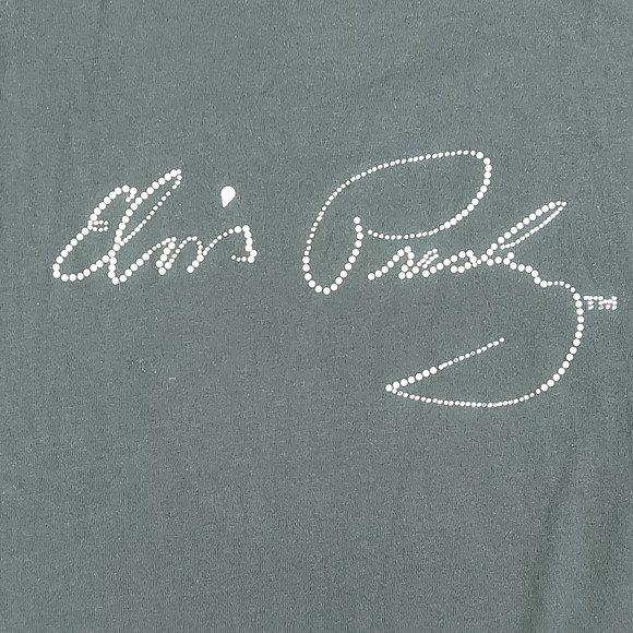 KUN Elvis Presley Black Rhinestone Short Sleeve T-shirt Tee, 2X - Picture 5 of 9